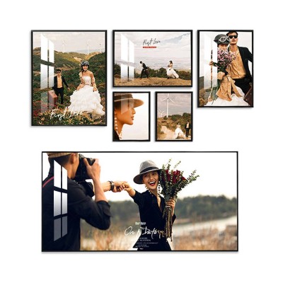 Home Decor Black Wall Hanging Glass Acrylic Glazing Square Picture Photo Frame